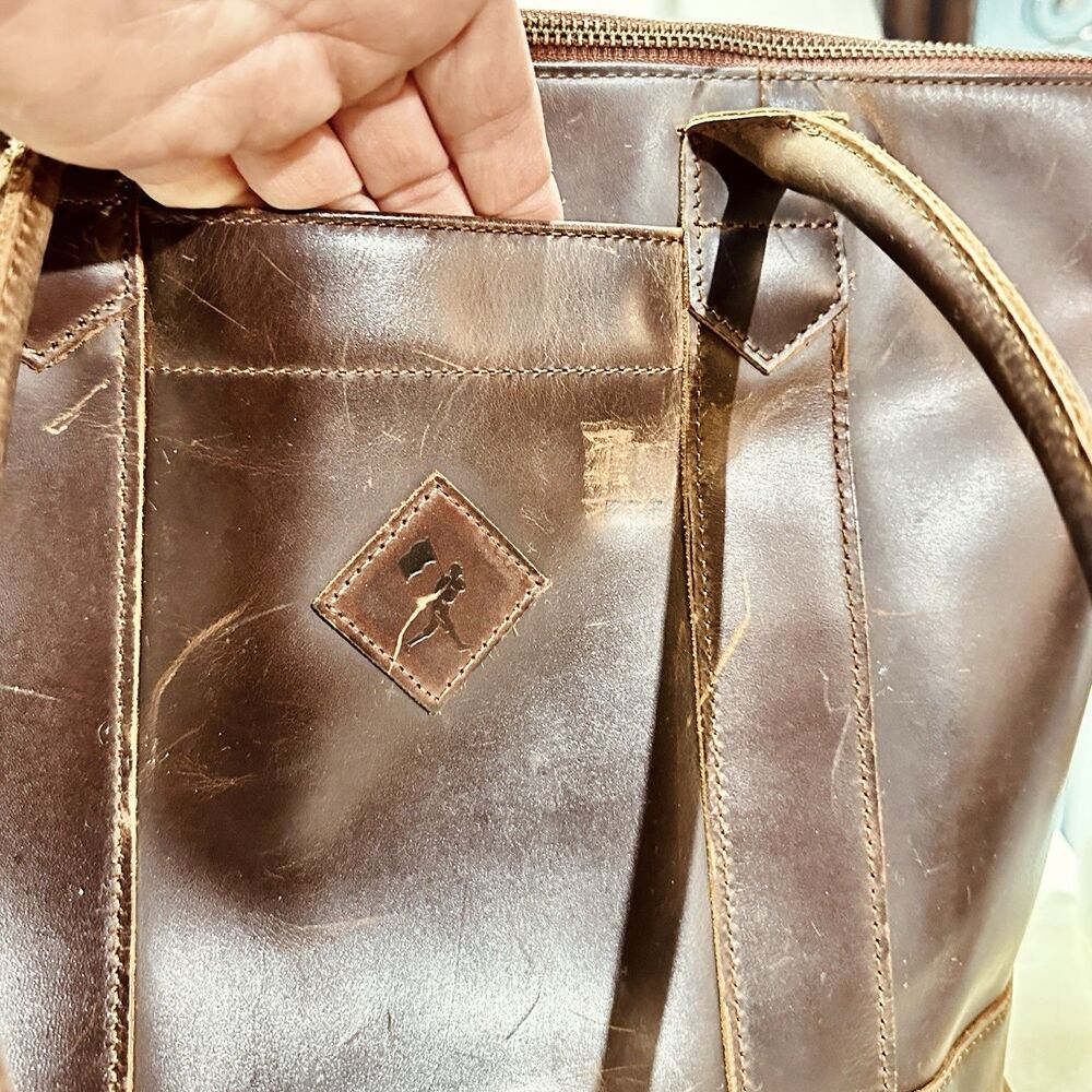 Baseballism Leather Tote Bag Genuine Baseball Glove Dark Brown Leather For Mom